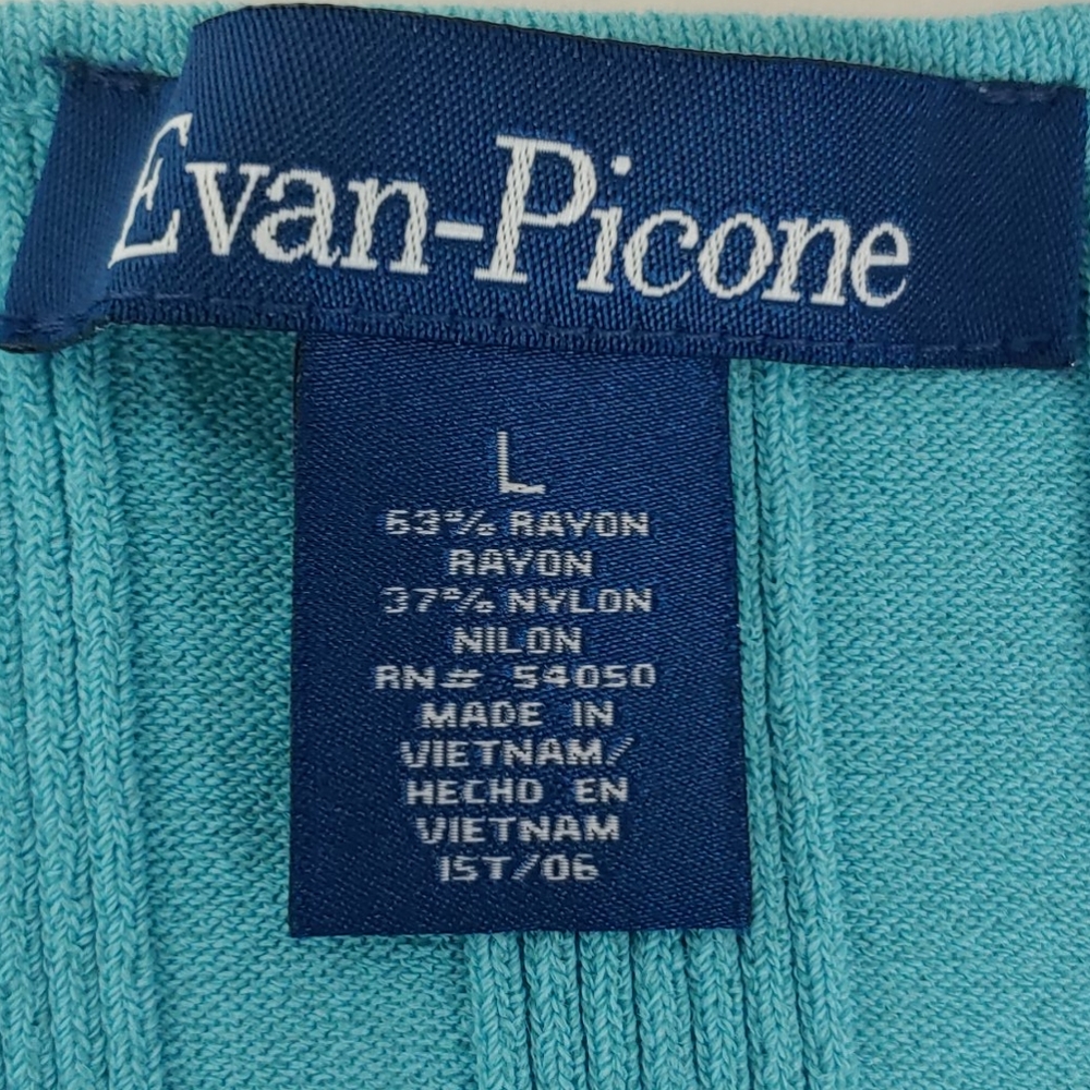 Evan Picone Sleeveless Top size L Turquoise (F) - Picture 5 of 6